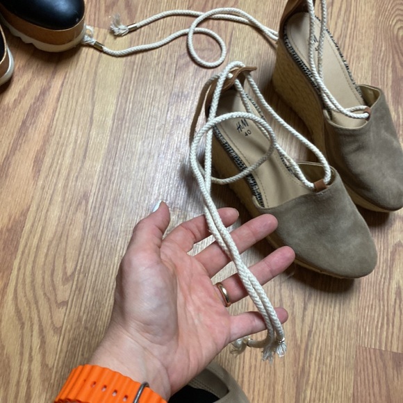 Zara style hm wedge espadrille sandals - Picture 3 of 6